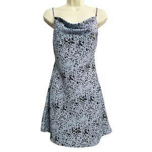 Audrey 3+1 Dress Womens Small‎ Cheetah Print Mini Cowl Neck Sleeveless USA